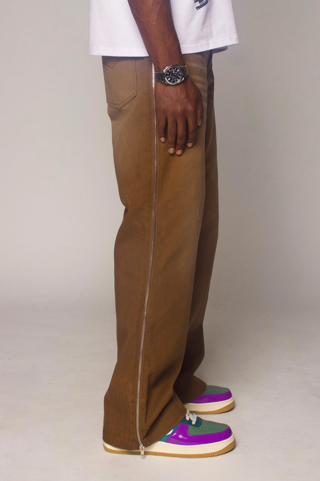 ZIP FLARE DENIM JEANS