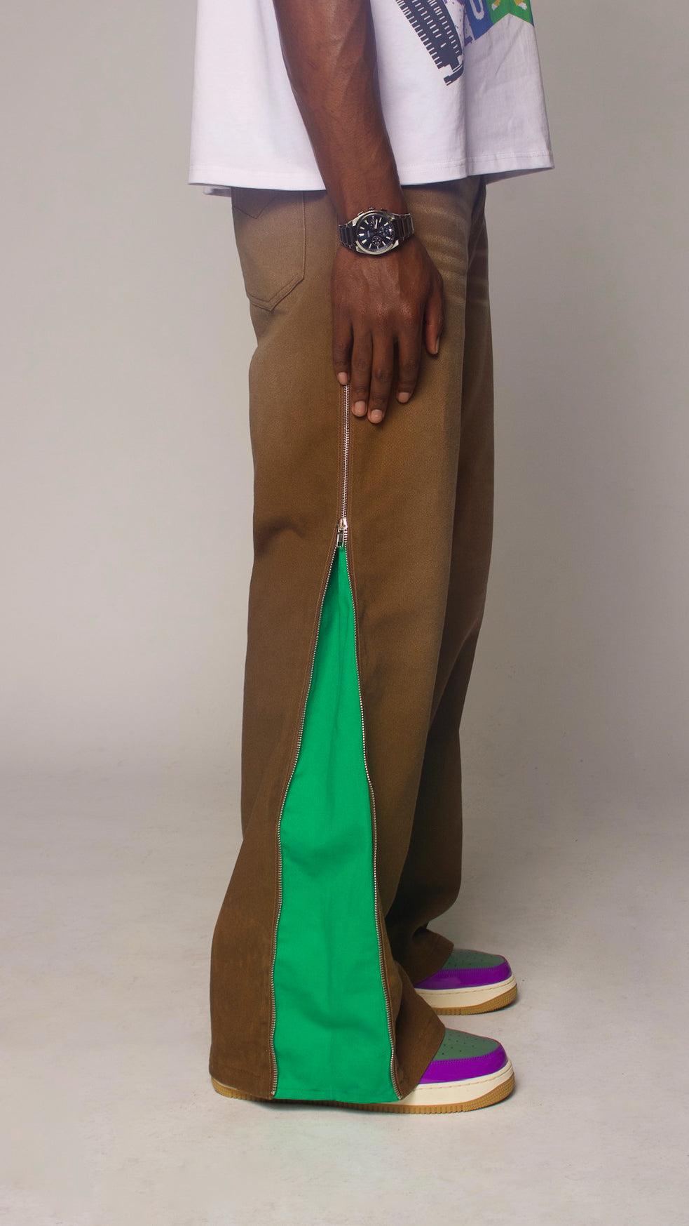 ZIP FLARE DENIM JEANS